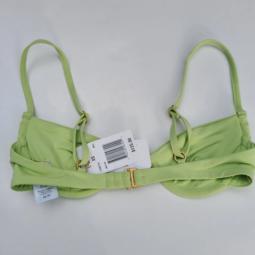 NWOT L*Space Nico Underwire Demi Bikini Swimsuit Top Mojito Green